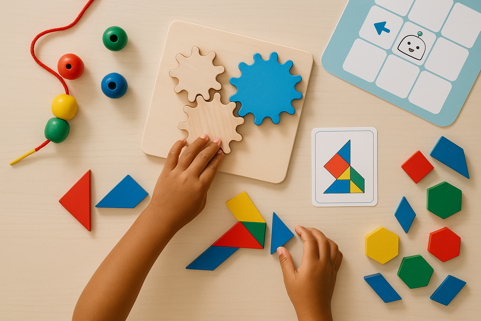 Kinderen spelen met educatief speelgoed